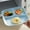 Blue, variant on Konghyp Divided Tray, Plastic Three Grids Square Dining Plates, Heat-resistant Meal Prep Plates, Easy Clean Breakfast and Fruit Dish, Ideal for Camping and Outdoor Use
