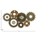 thumbnail image 4 of DecMode 34" x 17" Brown Metal Gear Vintage Weathered Dual Wall Clock, 4 of 12