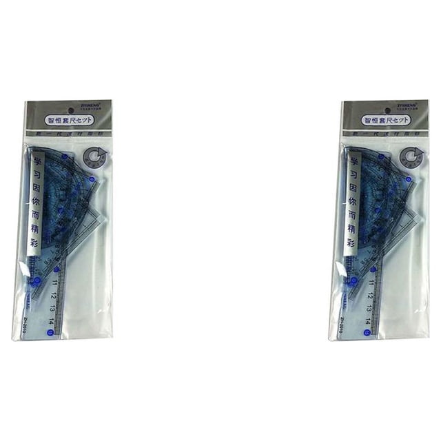 Guardoinrt 4 Pieces Ruler Clear Scale Graduated Triangular Straight Students School Office Angle Tools Stationery Portable Exam 1 2Set