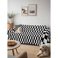 thumbnail image 6 of Black White Plaid Couch Cover for Dogs, Modern Buffalo Check Gingham Art Washable Sofa Covers Slipcover for Pets Dogs Futon Cover, Couch Recliner Covers, Oversized Chair Slipcover 71"x91", 6 of 9