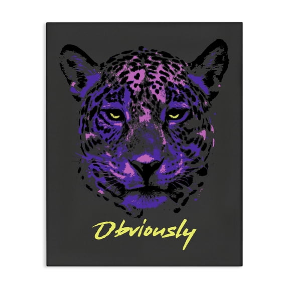 Stupell Industries Art Deco Obviously Purple Leopard Canvas Art, 16 x 20, by House of Lulu