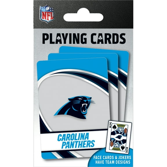 MasterPieces Officially Licensed NFL Carolina Panthers Playing Cards - 54 Card Deck for Adults