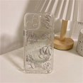 thumbnail image 3 of Funda rosa para iPhone 13 Pro Max, transparente con diseño floral, suave y flexible, a prueba de golpes., 3 of 5