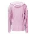 thumbnail image 6 of Alun Womens Upf 50+ Full Zipper Fishing Hoodie Shirt with Facial Occlusion and Thumb Holes Design Lightweight Pure Slim Fit Long Sleeve Hooded Tops with Pockets 1—Pink XL, 6 of 8