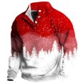 thumbnail image 1 of Sudadera sin capucha para hombre, moda, bolsillos, manga larga, estampado navideño, sudadera con capucha, blusa de poliéster para hombre., 1 of 2