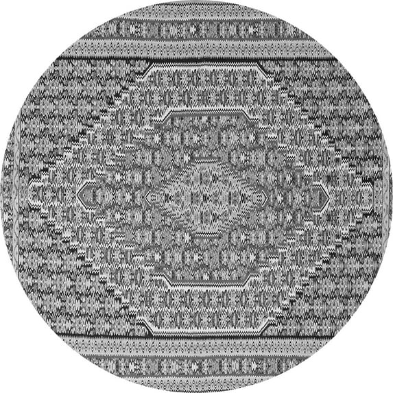 Ahgly Company Indoor Round Southwestern Gray Country Area Rugs, 6' Round