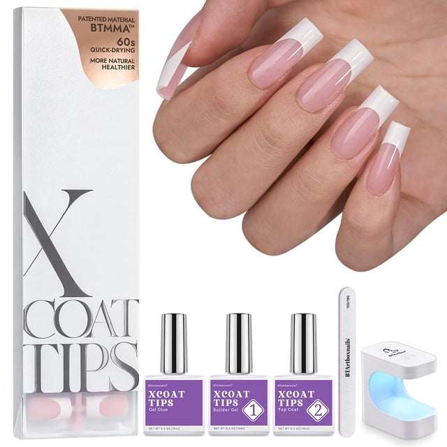 Nail Tips btartboxnails XCOATTIPS French Tips Long Square