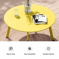 thumbnail image 6 of LAUSAINT HOME Round Outdoor Coffee Table, 27.6” Weather Resistant Metal Patio Side Table, Yellow, 6 of 7