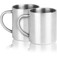 thumbnail image 1 of Juego de 2 tazas de acero inoxidable | Taza de café de doble pared | Juego de té | 300 ml | Tazas térmicas | Tazas de camping irrompibles | M&W, 1 of 5