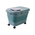 thumbnail image 1 of Dog Cat Food Storage Container Collapsible Dog Food Container with Transparent Sliding Lid Moistureproof Airtight Tank Rice Case for Snacks Dark Green, 1 of 8