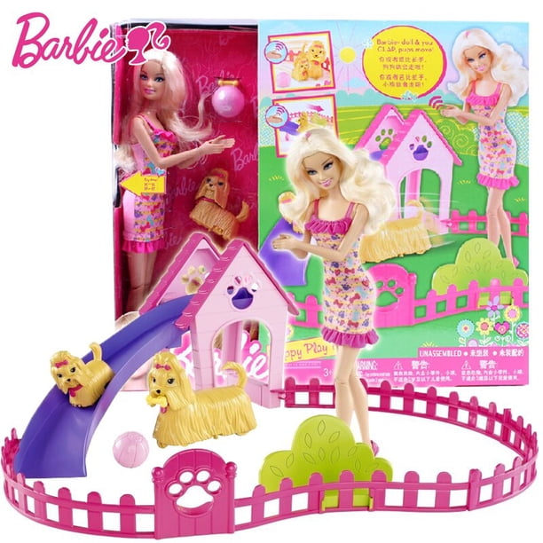 Muñeca Barbie Original para recién nacido, bonito conjunto de Juguetes Para el cuidado de mascotas, perro genuino, accesorios para muñecas, regalo ducacional Fivean unisex