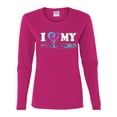 thumbnail image 2 of I Love My Boyfriend Tie Dye Pop Culture Womens Graphic Long Sleeve T-Shirt, Fuschia, 2XL, 2 of 3