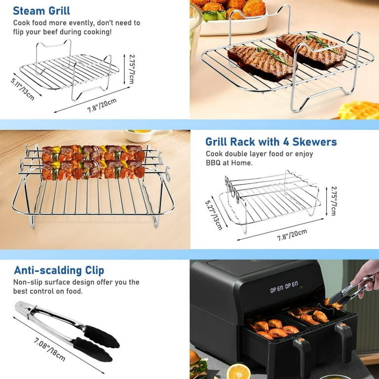  Dual Basket Air Fryer Accessories, Set of 10 Fit for