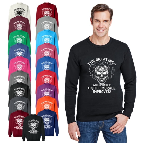 OXI Crewneck Sweatshirt - Breating Morale Improves,Basic Casual Sweatshirts for Men's and Women Fleece Sweatshirt Long Sleeve- Antiquee Cherry Small