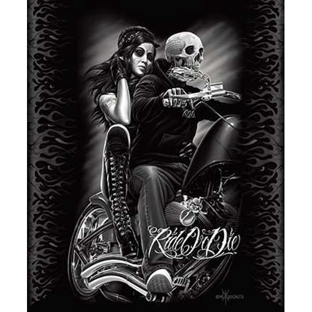 Dga Ride Or Die Biker Babe Mink Blanket Walmart Com