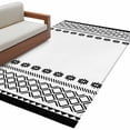 thumbnail image 2 of Vintage Bohemia Washable Area Rugs 3'x5', Black Geometric Abstract Striped Country Low Pile Throw Living Room Rug Non-Slip Sturdy Edge Binding Carpet for Indoor Entryway Bedside Kitchen, 2 of 9