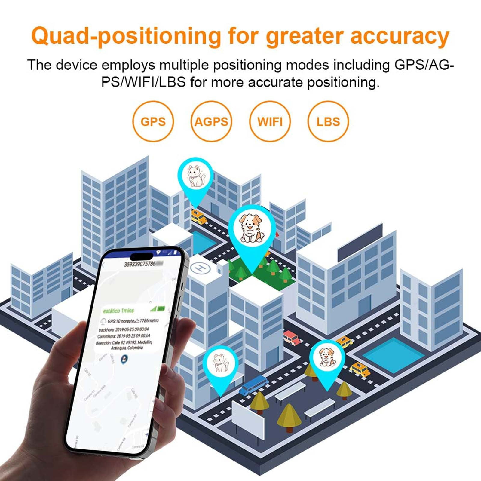 Cat GPS Tracker Collar - Real-Time Location Tracking, Virtual Fence, Daily Historical Route, Activity Monitor & Sound Light Alert
