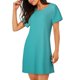 thumbnail image 2 of Balery a Teal Ribbonin Camisón de manga corta con cuello redondo para mujer, cómodo y elegante., 2 of 6
