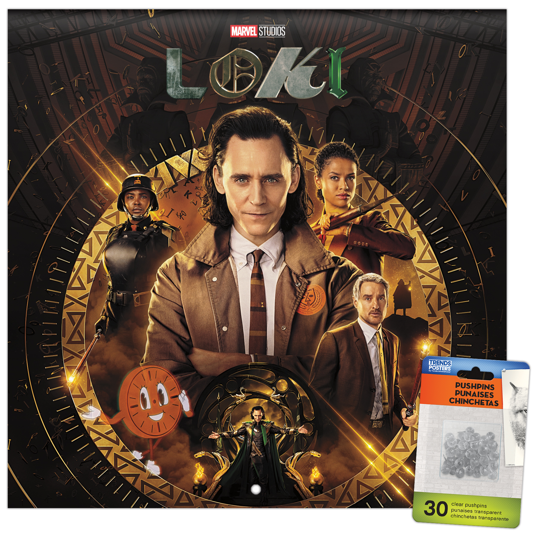Trends International 2023 Marvel Loki Wall Calendar & Pushpins