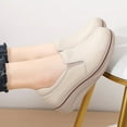 thumbnail image 3 of Women's Slip On Loafer Leather Comfort Casual Platform Shoes, 3 of 8