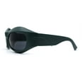 thumbnail image 3 of Runway Trend Exaggerated 90s Plastic Wrap Sport Plastic Sunglasses Green Black, 3 of 4