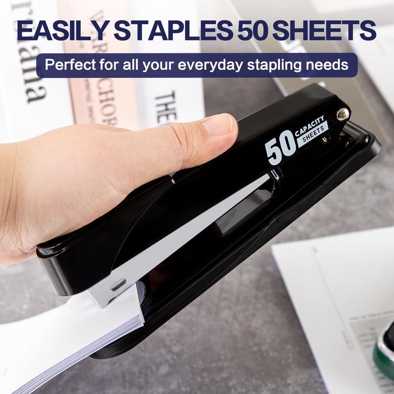 Deli Heavy Duty 50-Sheet Stapler, Black photo 2