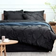 Bedsure Black Comforter Set Full - 7 Pieces Pintuck Bed Set , Bed in A ...