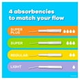 thumbnail image 4 of Tampax Cardboard Tampons Trio Pack Light/Regular/Super Absorbency, Anti-Slip Grip, LeakGuard Skirt, Unscented, 4 of 7