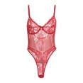thumbnail image 1 of Women Floral Embroidery See Through Comfortable Bodysuit Plus Size, 1 of 5