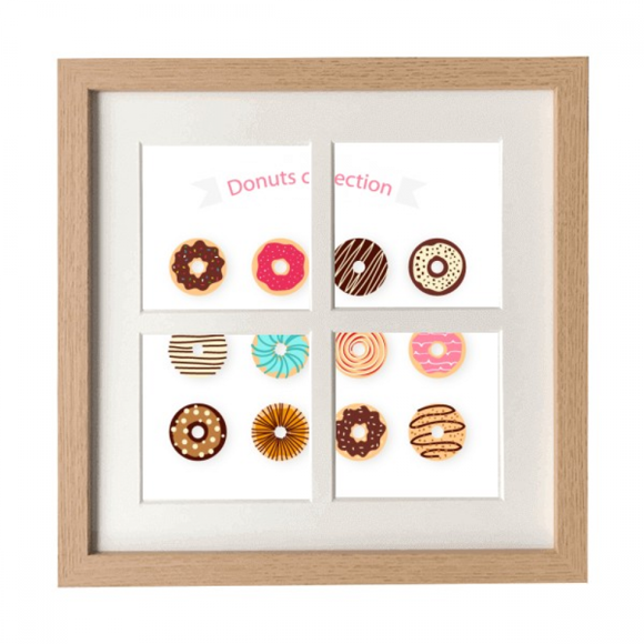 Group Dessert Sweet Food Pattern Frame Wall Tabletop Display 4 Openings Picture