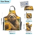 thumbnail image 3 of Sloths and Sunflowers Apron Set with Oven Mitts Pot Holders Set of 5 Kitchen Stuff Accessories, 3 of 6