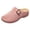 Pink, variant on Women's Orthopedic Backless Sandals Beach Casual Buckles Closed Toe Arch Support Wedge Clogs Comfortable Platform Walking Mules Boho Retro Chunky Heels Dressy Slip on Slides Beige Size 7.5
