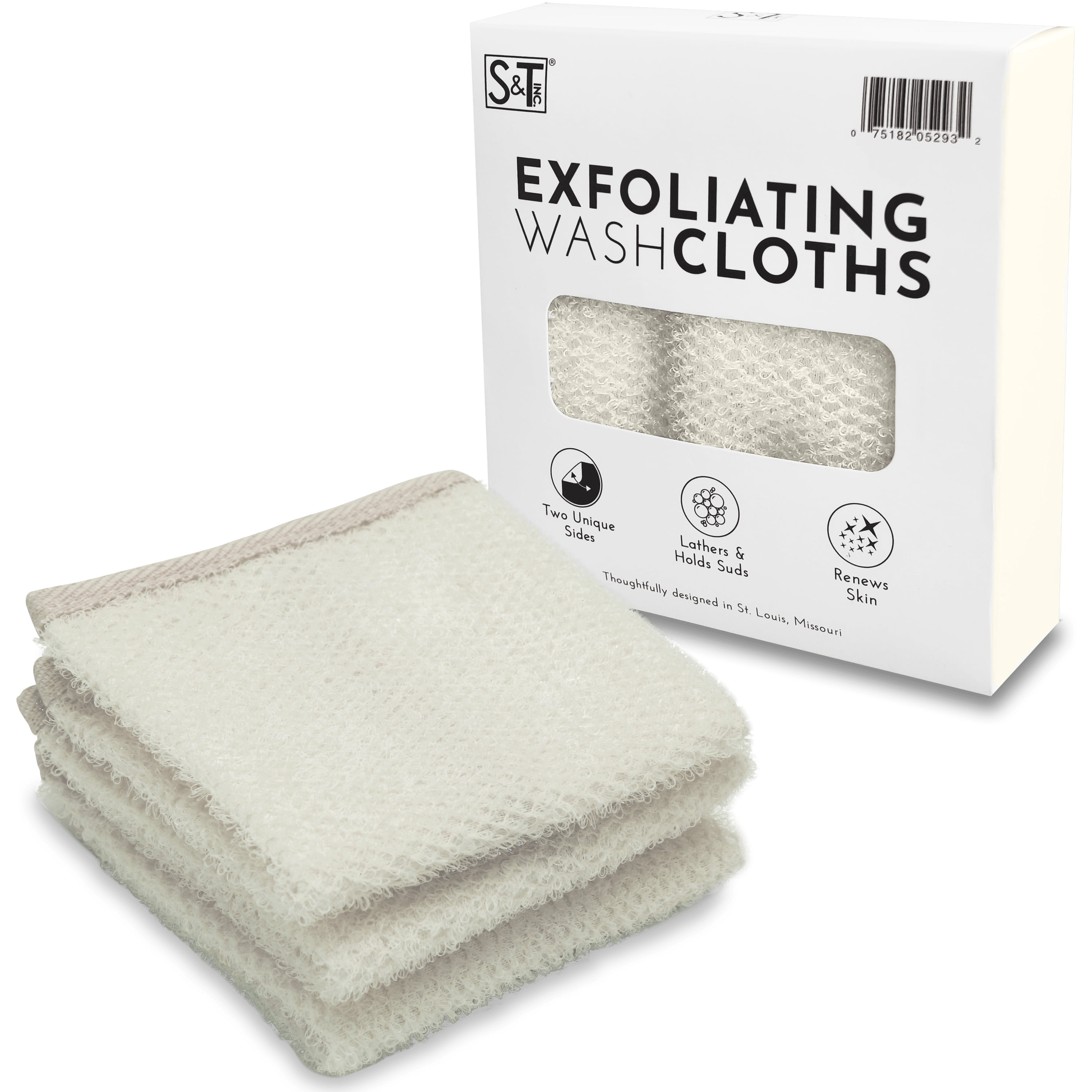5pcs Exfoliating Wash Cloths for Body Scrub and Face Clean Soft Bath Towels 