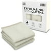 Schroeder & Tremayne Inc Dual Sided Exfoliating Washcloths, 9.9 inch x 9.9 inch, Cream, 3 Pack