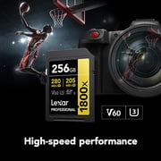 Lexar Professional GOLD Series 1800x SDXC UHS-II Memory Card , 256 GB