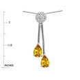 thumbnail image 3 of Star K� Double Drop Pear Shape Ball Bar Genuine Citrine Pendant Necklace, 3 of 9