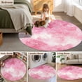 thumbnail image 5 of Round Area Rug 4 Ft, Valentine's Day Washable Non-Slip Circle Carpet for Living Room/Bedroom, Watercolor Roses Floral Ombre Romantic Low-Profile Crawling Mats Collection Rugs for Indoor, 5 of 7
