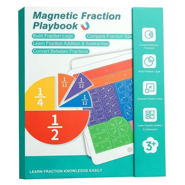 Educational Math Fraction Learning Toy Interactive Puzzle Game for Kids Manual Score Activity