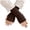 Coffee, variant on HEWUQI Knitted Arm Covers for Women Cute Elastic Solid Color Comfortable Fingerless Arm Sleeve Warmer Gloves Dark Gray
