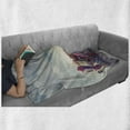 thumbnail image 5 of Fantasy Soft Flannel Fleece Throw Blanket, City with Old Books Style Buildings Birds and Cloudy Sky Literature Cityscape, Cozy Plush for Indoor and Outdoor Use, 70" x 90", Red and Blue, by Ambesonne, 5 of 5