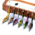 thumbnail image 2 of 9.5cm Painted 3 Sections VIB 3D Eyes Bionic Fishing Hard Lure Bait with Hooks, 2 of 7