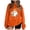 L0229 Orange, variant on Wooowa Halloween Spooky Season Sweatshirt for Women Ghost Sweatshirts Fall Round Neck Long Sleeve Oversized Pullover Top