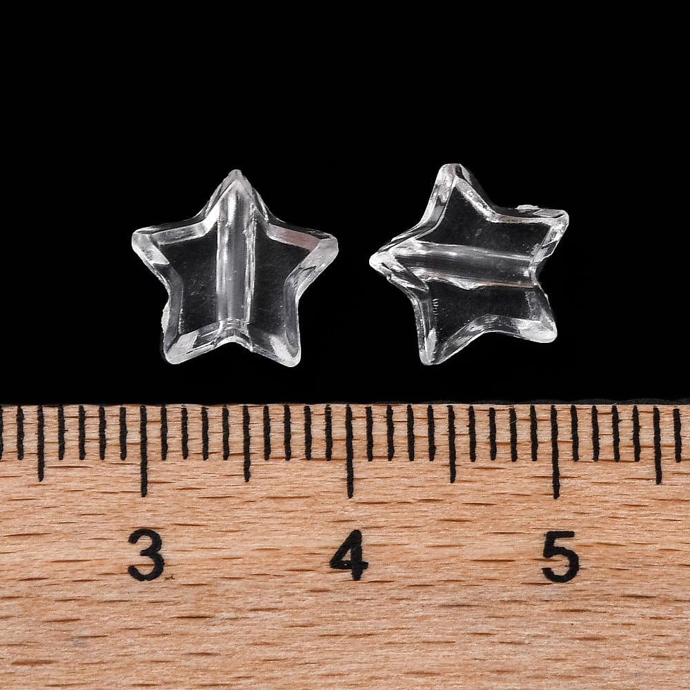 Transparent Acrylic Beads Star Clear 9x10x4mm Hole: 1.6mm about 3125pcs/500g 500gs