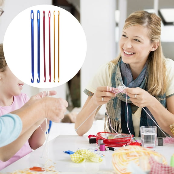 6-Piece Aluminum Crochet Hook Set for Knitting and Weaving Crafts, Ideal for Beginners and Practice Projects