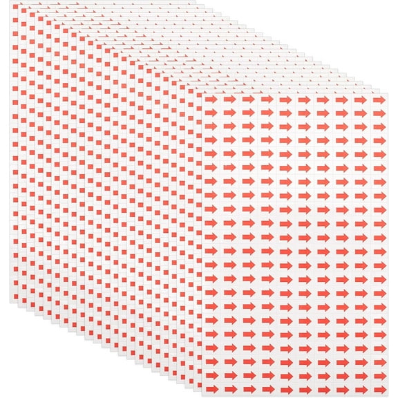 50 Sheets 11000PCS Red Arrow Stickers 1/2 Inch Small Self Adhesive Peel and Stick Rectangle Labels Removable Products Inspection Defect Indicator