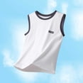 thumbnail image 6 of Babcutegg Kids 2Pcs Solid Tank Top Shorts Set Summer Contrast Trim Casual Loungewear Boys Girls 5-17Y White Size 7, 6 of 9