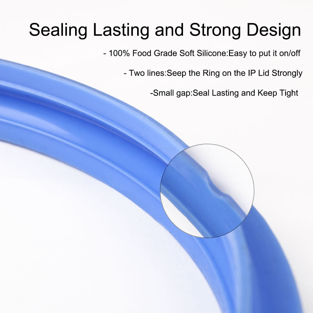 Sealing Ring Inner Diameter 8.7 Inch sourcing map Silicone Gasket Sealing Ring for Universal Electric Cookers Fits 5/6 QT Models Blue 