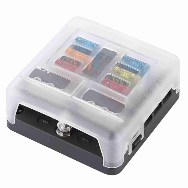 Bloque De Fusibles, Caja De Fusibles Ignífuga De 6 , Resistente Al Calor Con Luz Indicadora LED Portafusibles Para Automóvil, Automóvil Modificado Para Automóviles