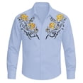 thumbnail image 3 of JAJAHO Boys Western Cowboy Shirts Long Sleeve Floral Retro Style Button Down Collared Shirts For Kids 4-13Y Stylish Tops, 3 of 4