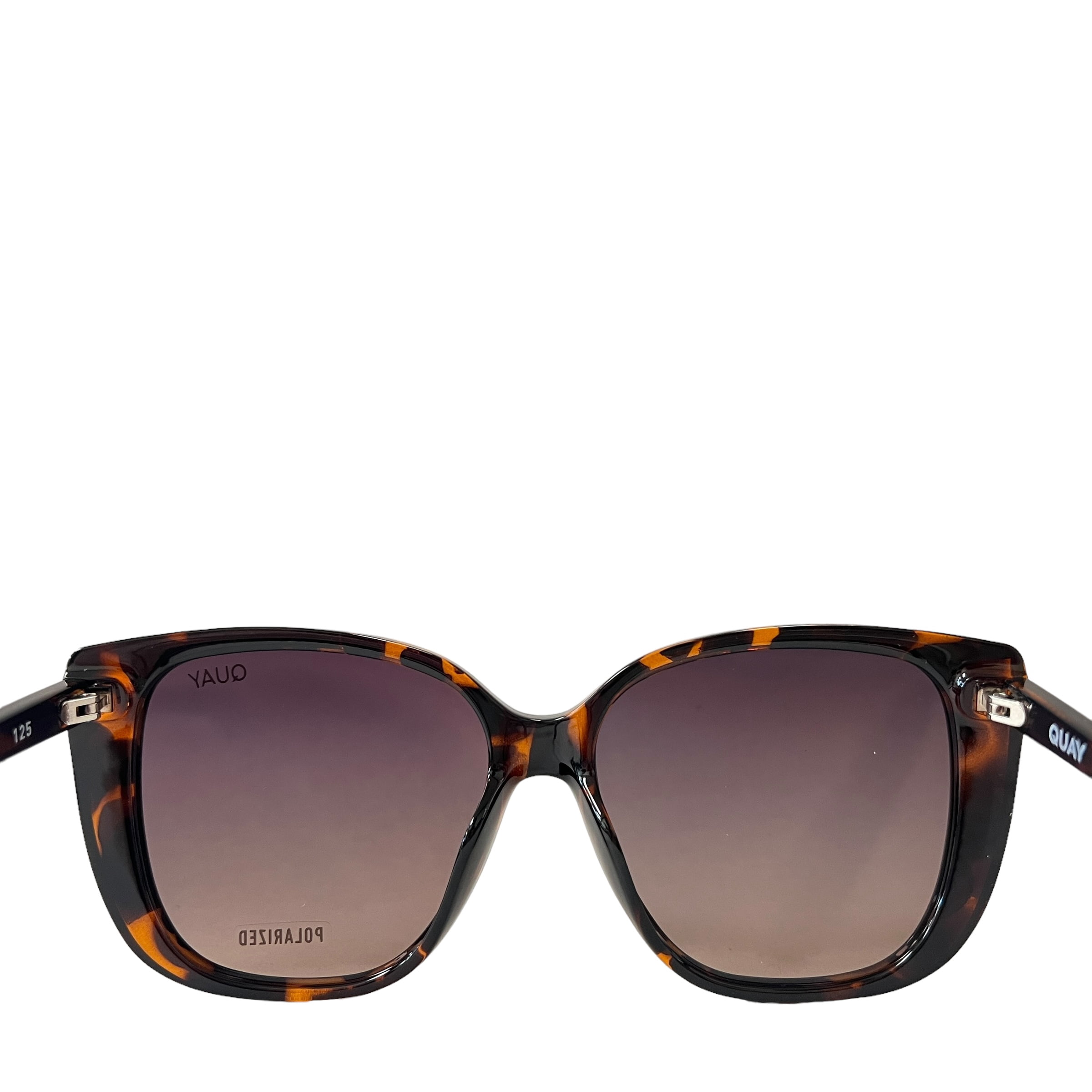 Quay Australia Cat-Eye Sunglasses in Taupe with Gradient Brown Lenses Quay_SetInStone_OliveBrown_Fro  main image 4
